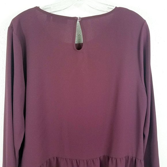 Apt 9 Women's Plum Peplum Top Size Large - Picture 6 of 13